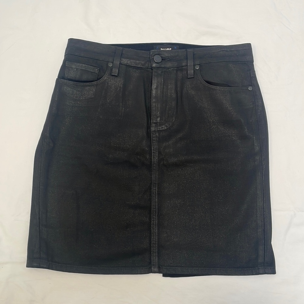 Paige Denim Black Leather Look Skirt - Size 29